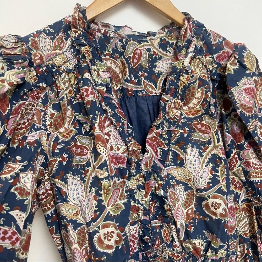 Anthropologie Love The Label Puff Sleeve Dress Smocked Paisley Small $275 - Picture 6 of 11